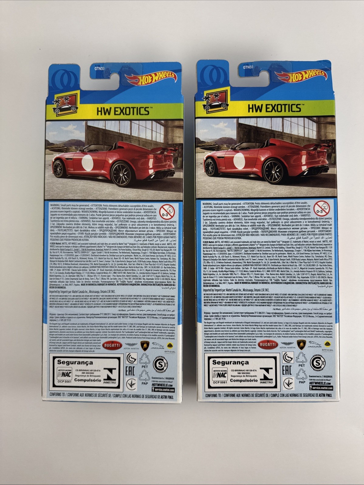 Hot Wheels 2020 5 Pack HW Exotics Bugatti Aston Martin Lamborghini Lotus Jaguar