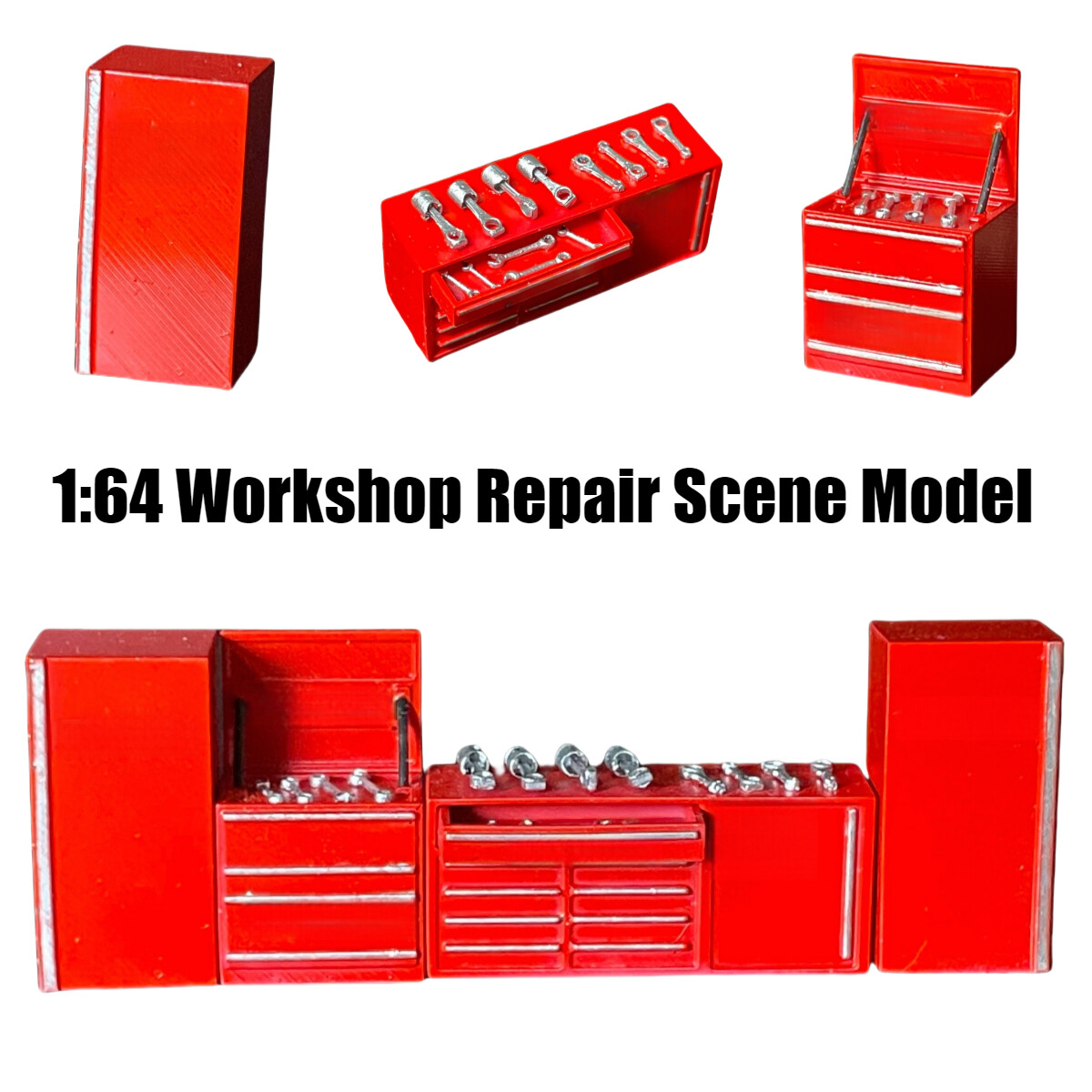 1/64 Diorama Car Garage Workbench Set Car Repair Workshop Display Props Model US