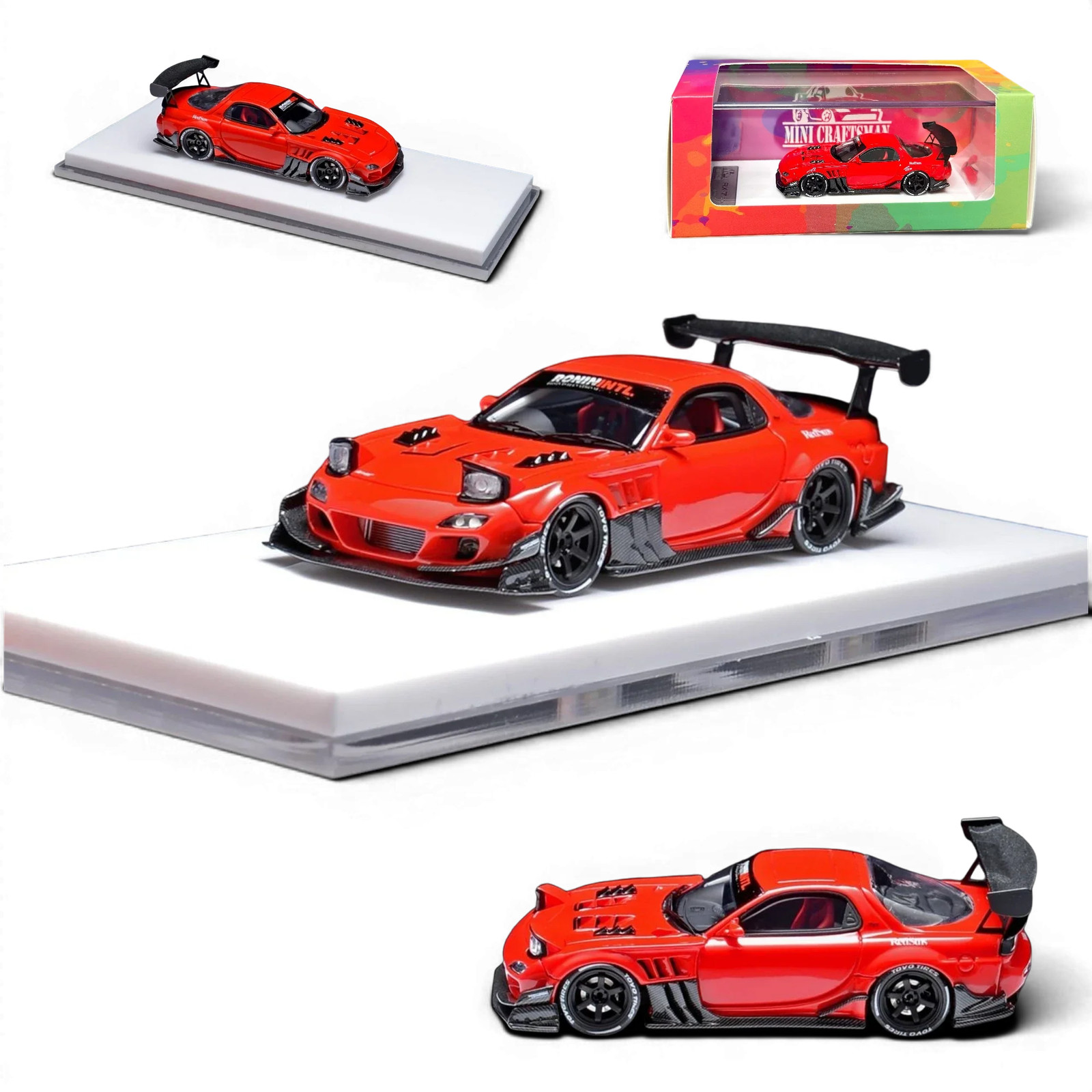 YM Model x Minicraftsman Mazda RX-7 Modified Red 1:64