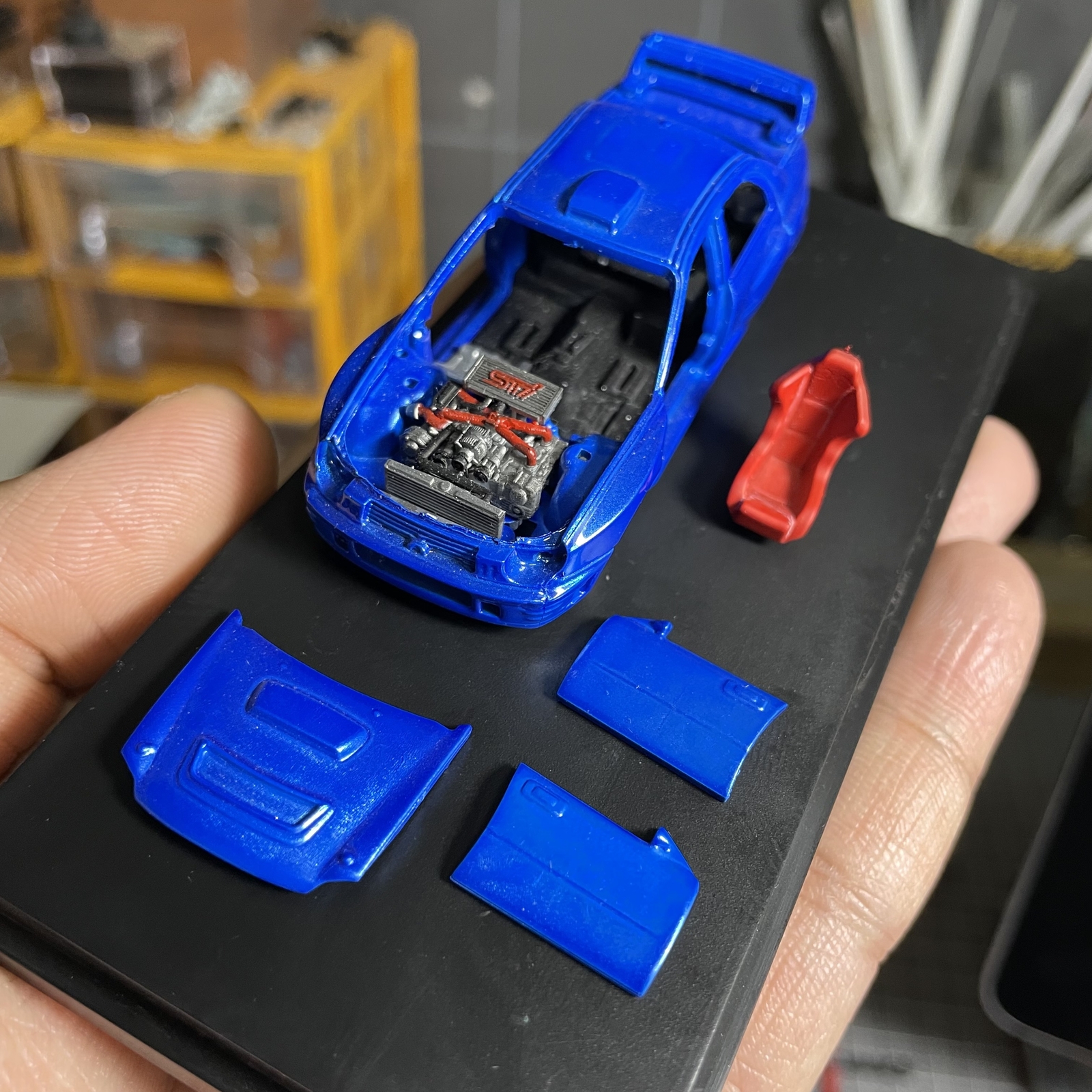 Diorama 1/64 Diecast Car Garage Model Set Repair Workshop Display Accessory Prop