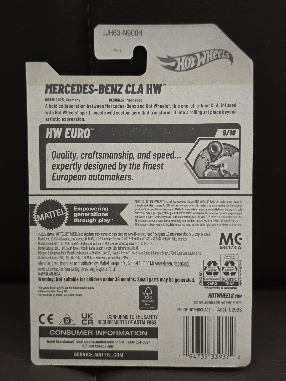 Hot Wheels 2026 Case H HW Euro Mercedes Benz CLA HW 181/250