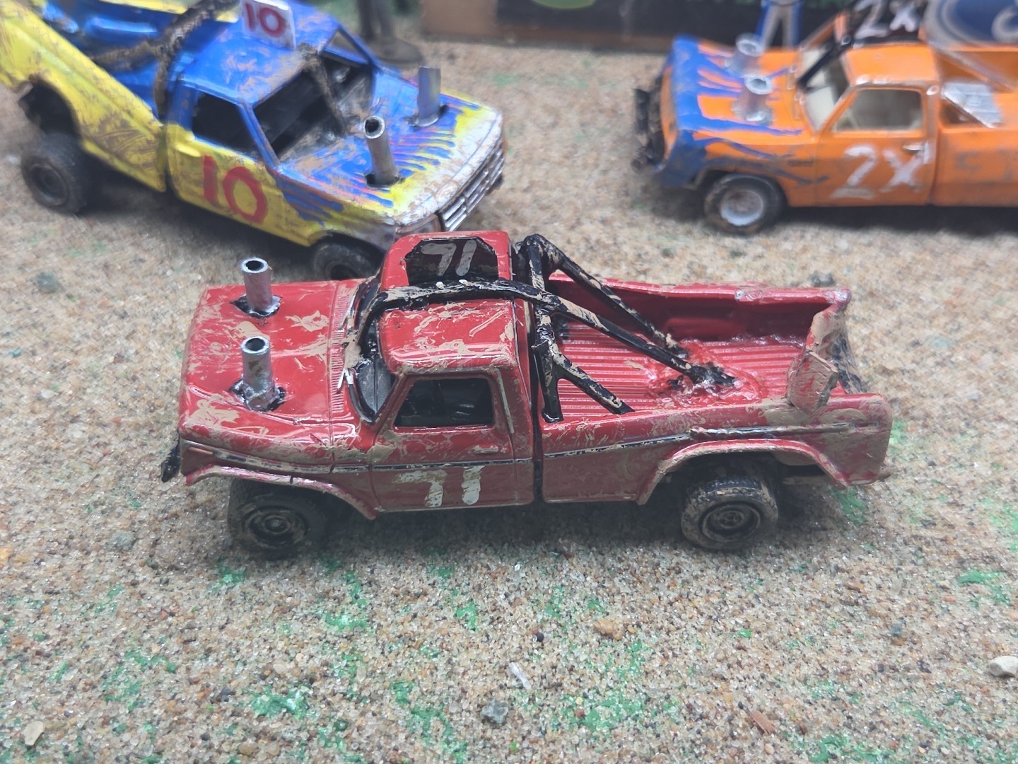 DEMO DERBY CUSTOM DEMOLITION Truck #71 1979 FORD F250 1/64 Junk Yard RANGER XLT