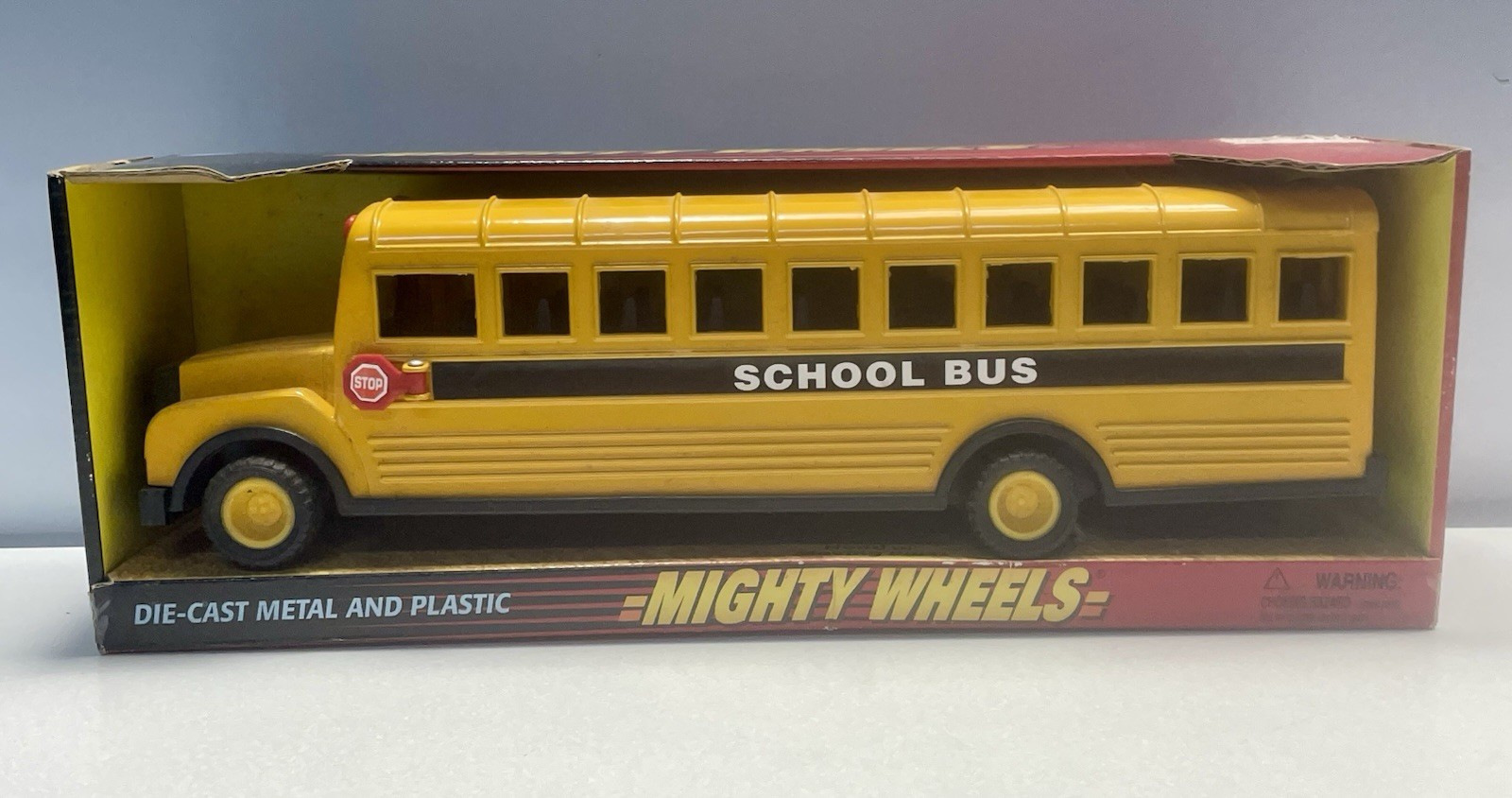 Mighty Wheels die-cast metal and plastic School Bus toys lot Of 2 New In Box
