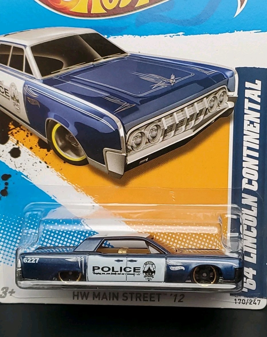 Hot Wheels 2012 HW Main Street 10/10 ’64 Lincoln Continental Police Blue