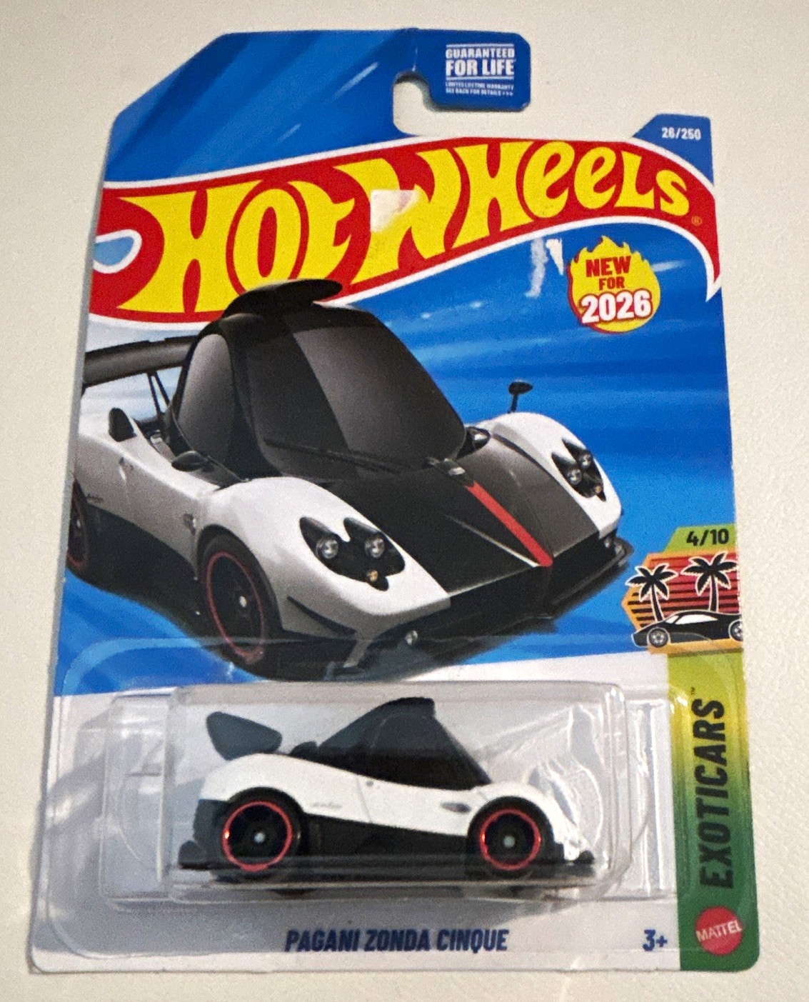 Hot Wheels Pagani Zonda Cinque White/Black Diecast 1:64 Exoticcars 2026 Unopened