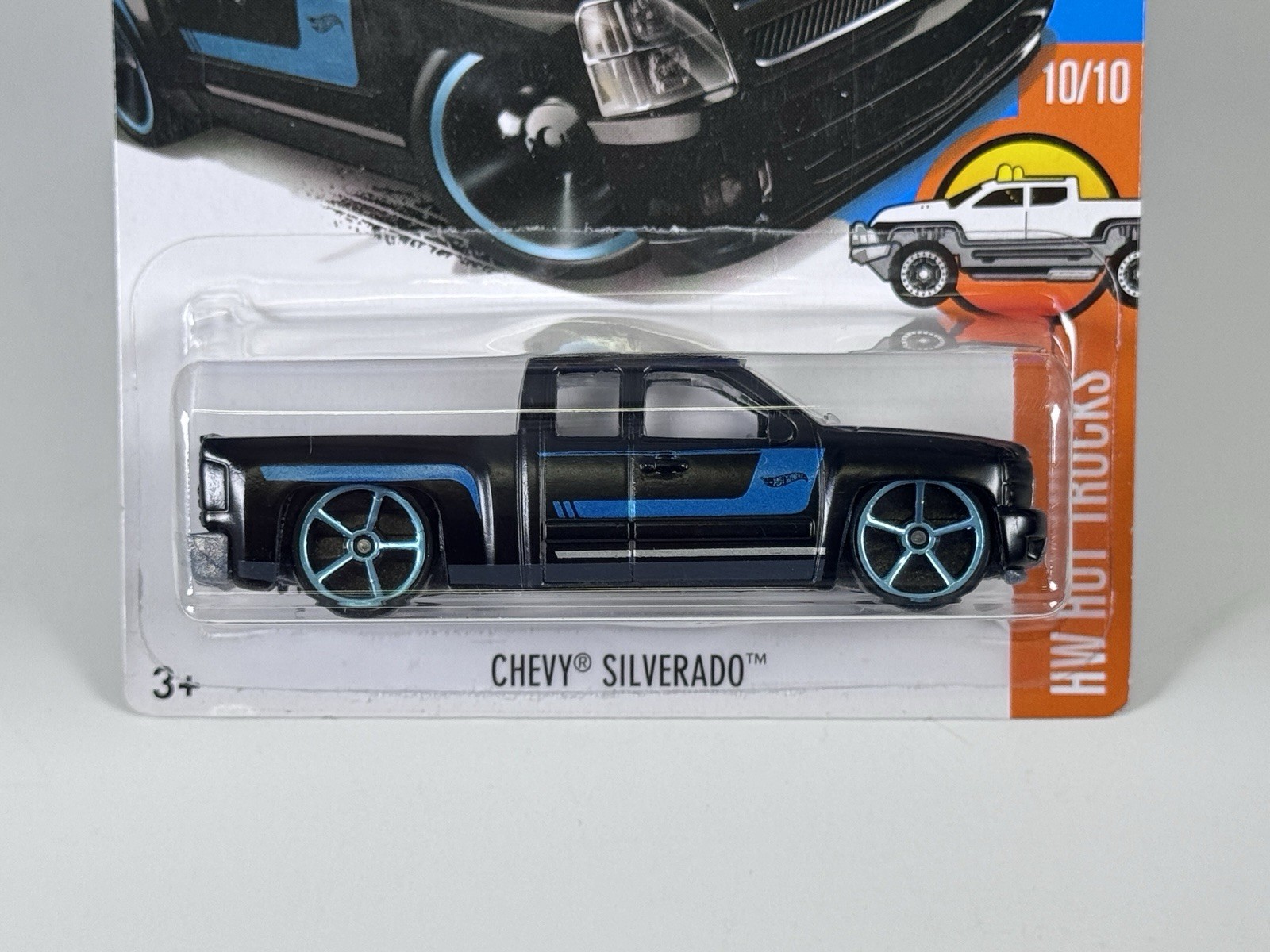 Hot Wheels Chevy Silverado Black HW Trucks 10/10 Factory Sealed Sticker