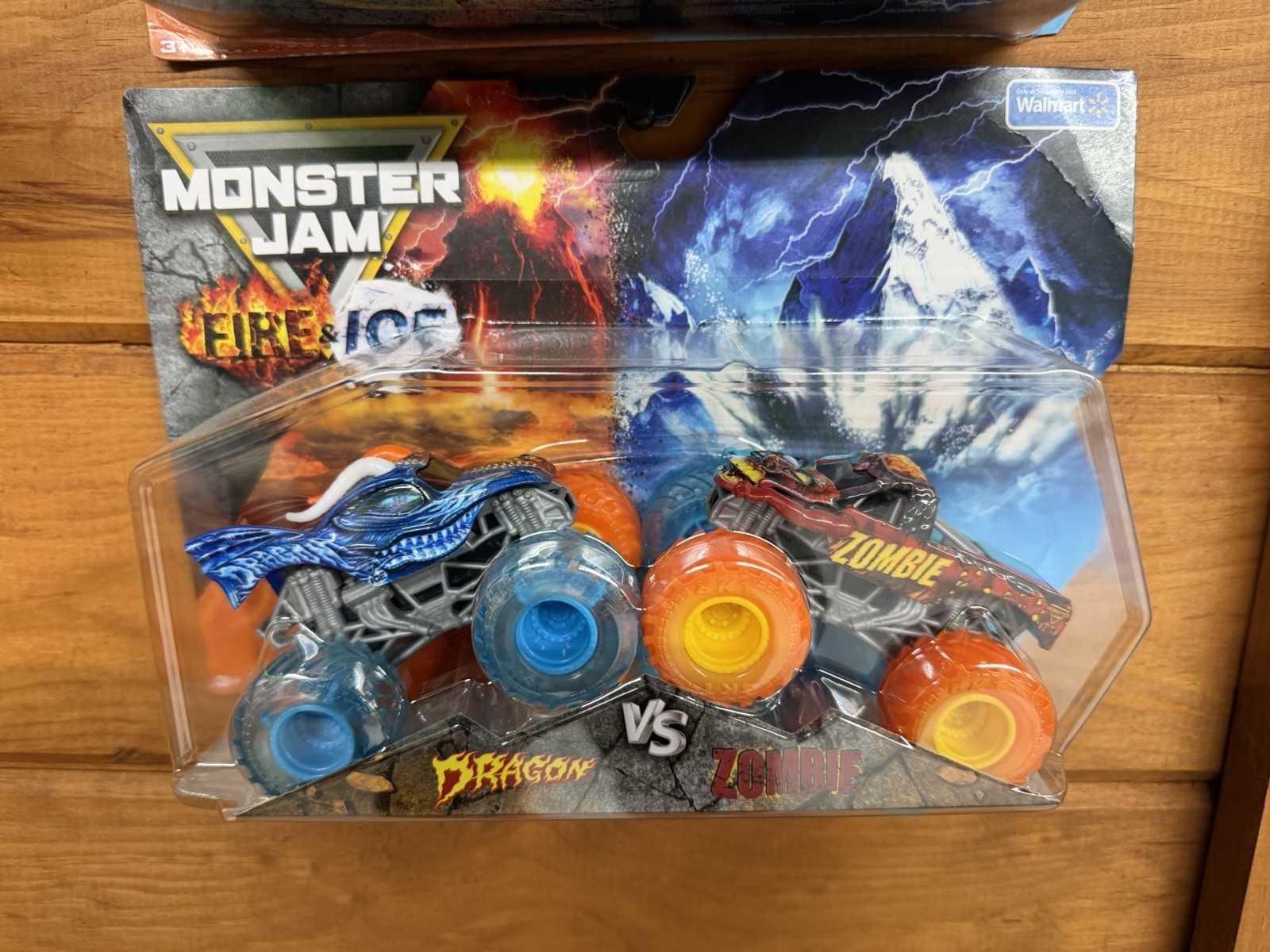 Monster Jam Fire & Ice 1:64 Dragon vs Zombie Diecast 2-Pack Unopened Box