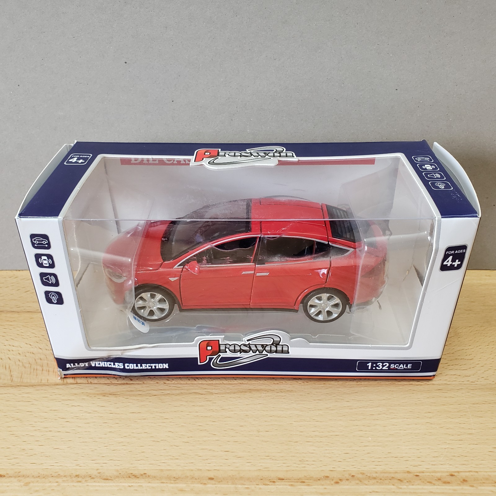 Proswon 2016-2017 Tesla Model X 90D Diecast 1:32 Working Lights & Sound