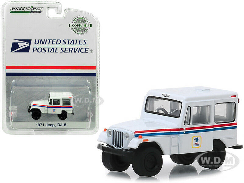 1971 JEEP DJ-5 UNITED STATES POSTAL SERVICE USPS WHITE 1/64 CAR GREENLIGHT 29997