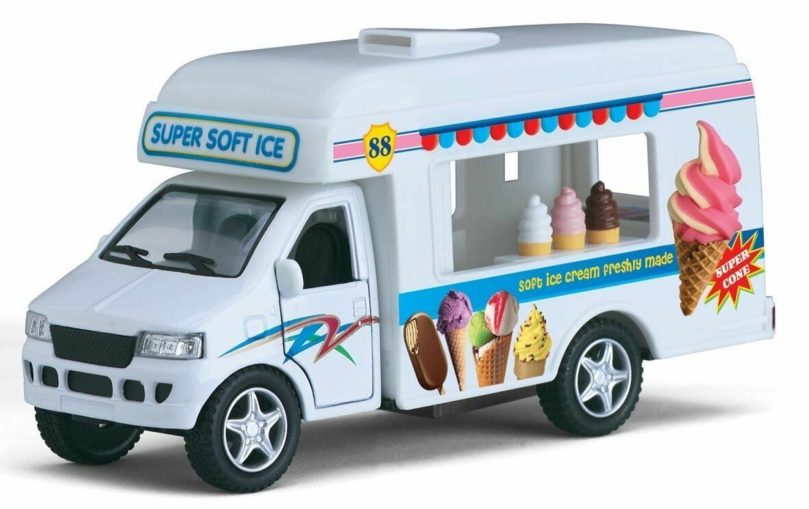 Ice Cream Truck, Diecast Model Toy Car, Kinsfun, 5″