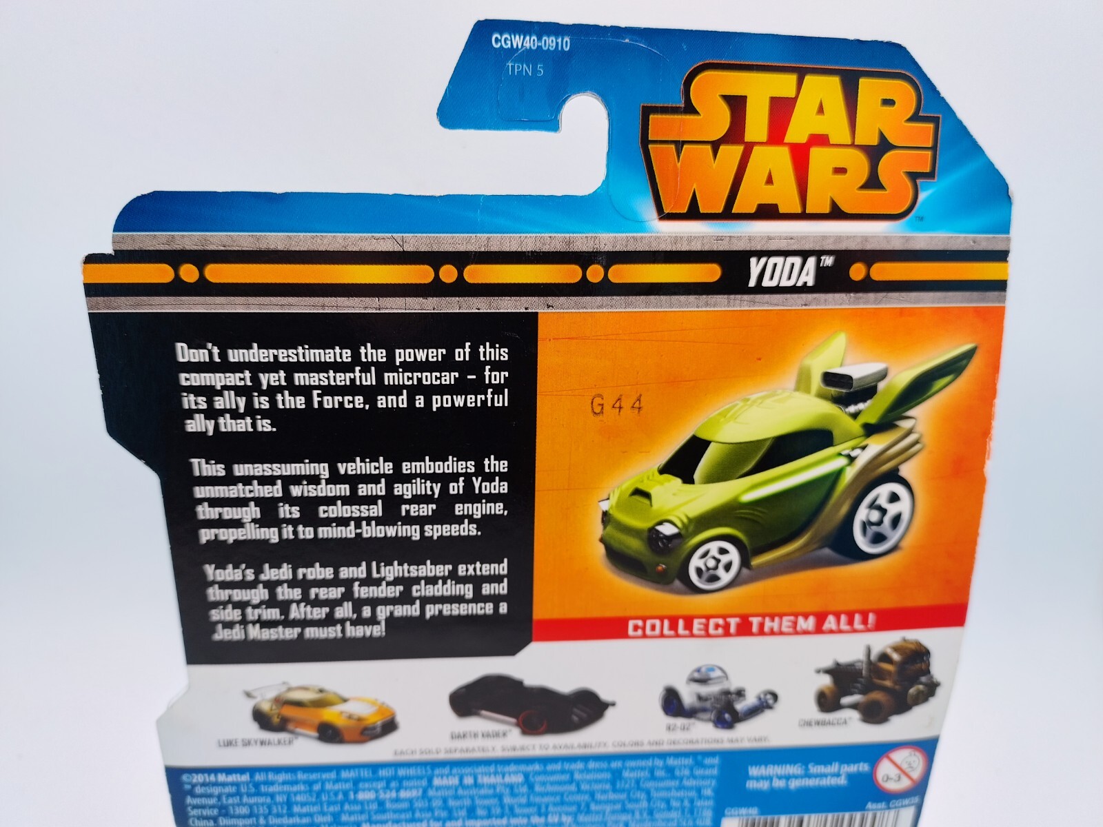 Hot Wheels Star Wars Yoda Cgw40-0910 Hotwheels Jedi New In Package 2014