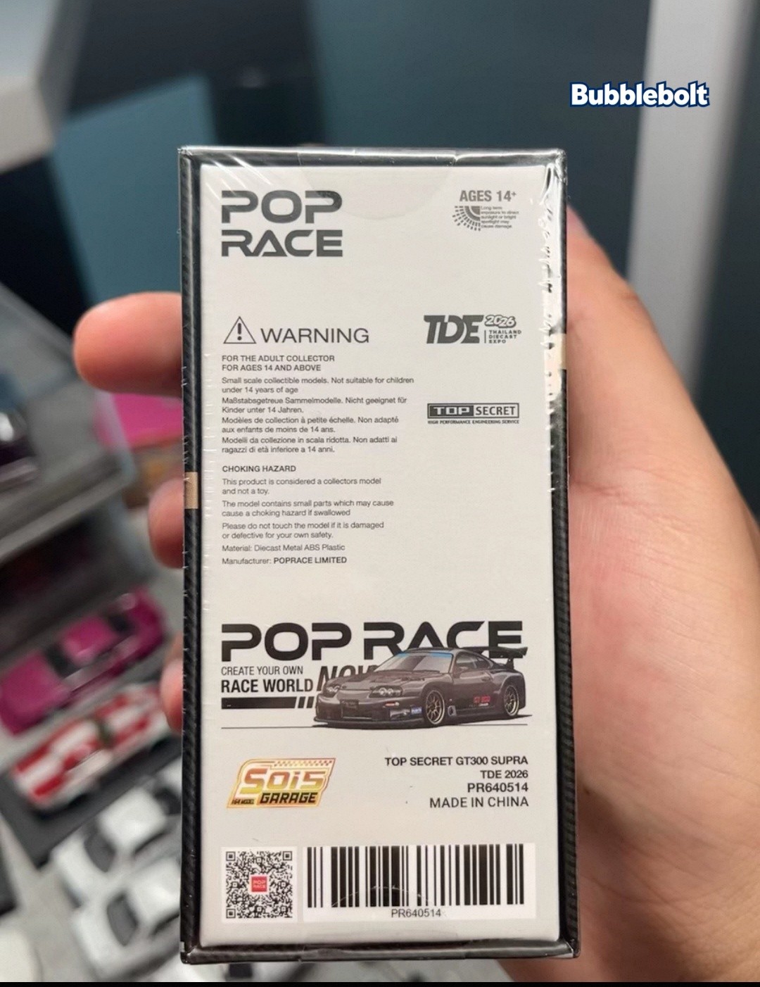 POP RACE 1:64 Top Secret GT300 Supra Thailand 2026 Full Carbon Black Model Car