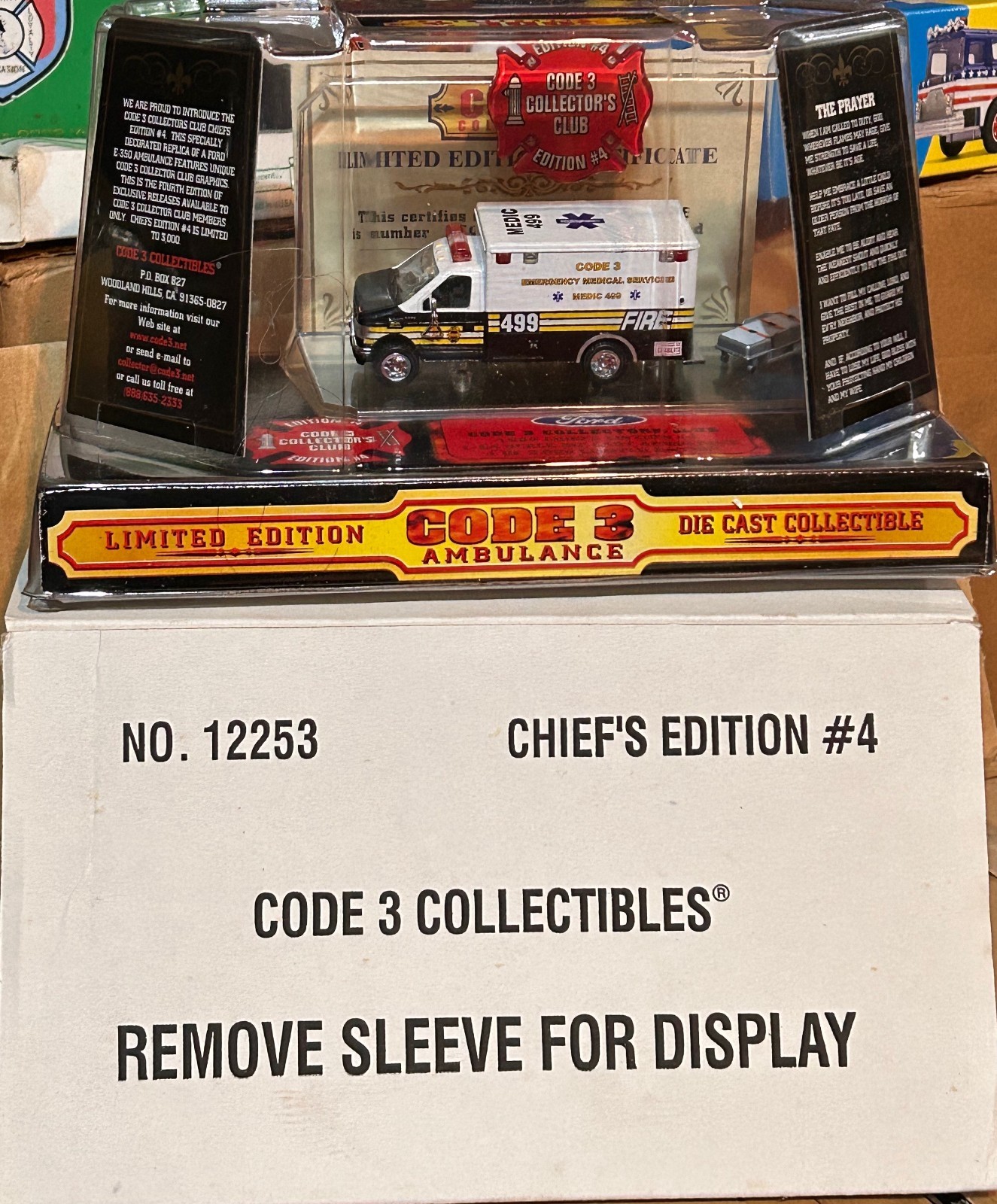 Code 3 Collectibles Chief’s Edition #4 Ford E-350 Ambulance 499 #12253