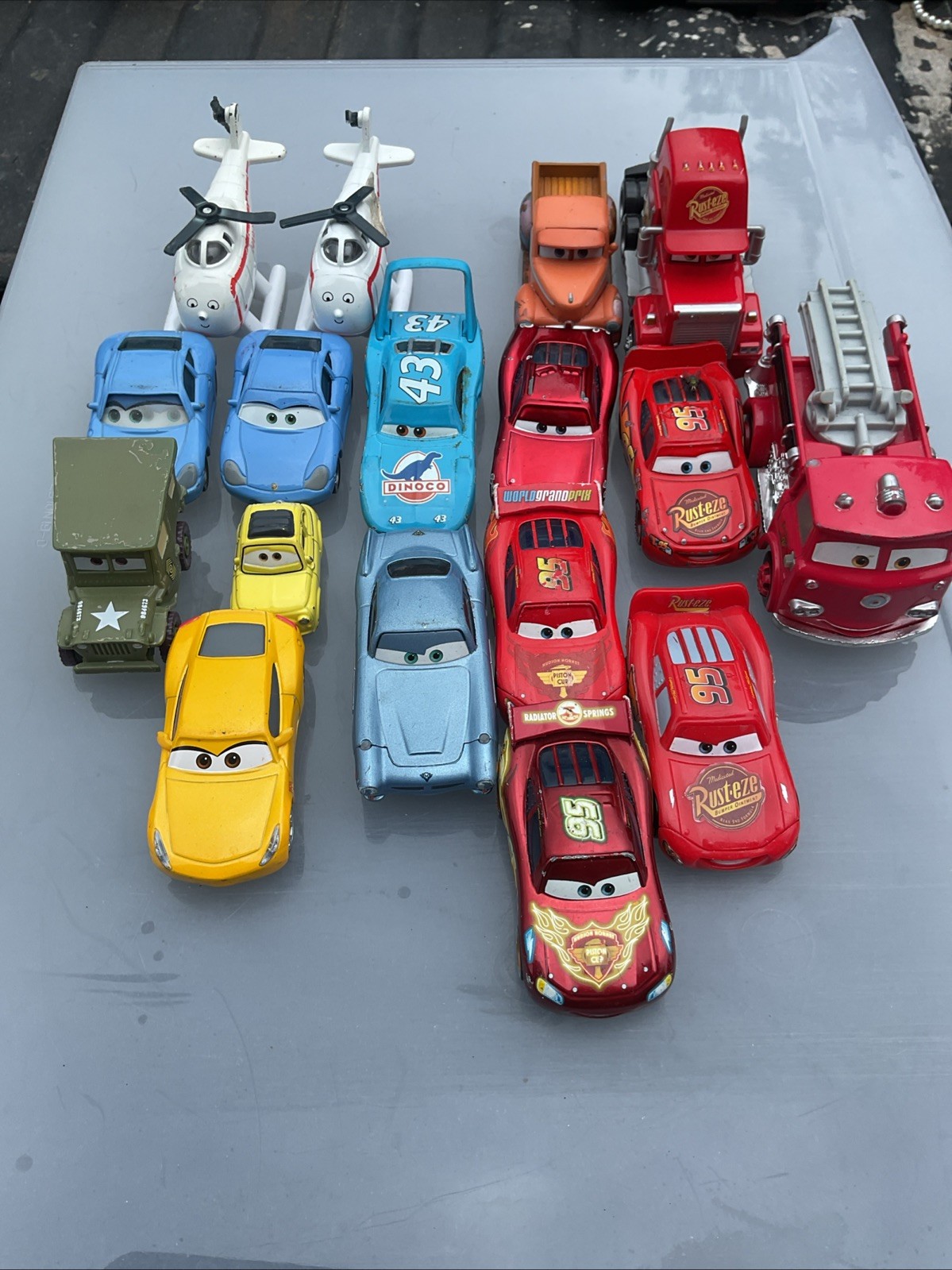 Disney Pixar Cars Lot Of 16 Diecast And Miscellaneous Ba11