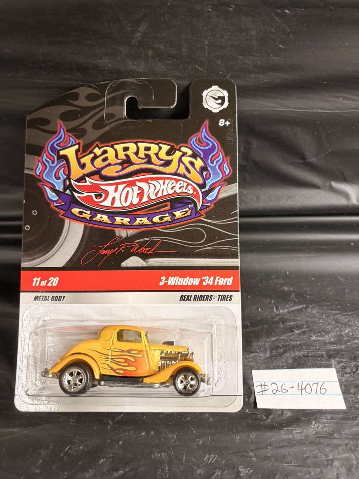 Hot Wheels Larry’s Garage #11/20 3-Window ’34 Ford Yellow W/RR’s