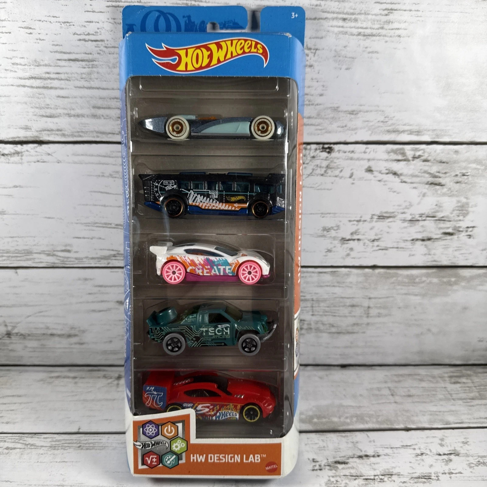Hot Wheels HW Design Lab 5 Pack Tech Series Mattel Diecast Cars Sealed