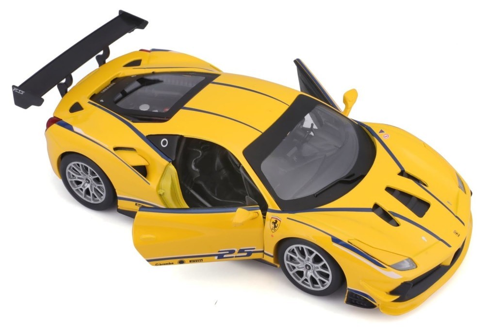 2016 Ferrari 488 challenge #25 1/24 Scale Diecast Model Bburago – YELLOW w/ BOX