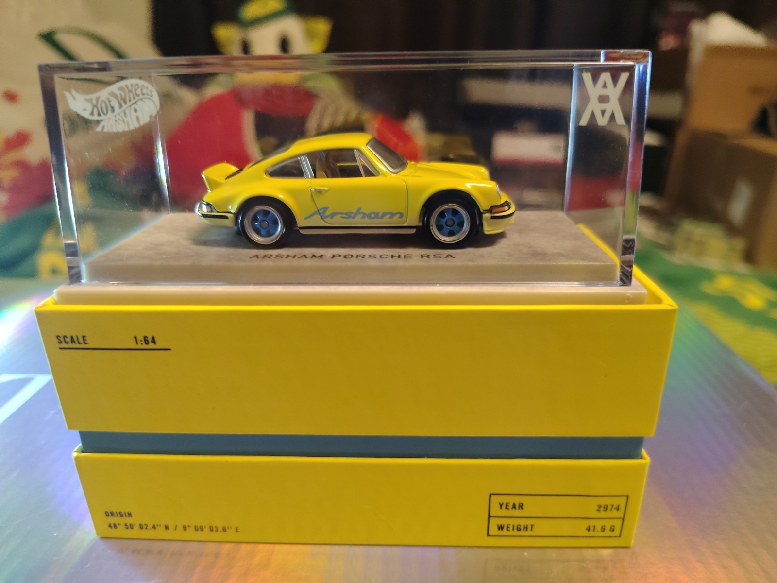 Hot Wheels Daniel Arsham 1973 PORSCHE 911 RSA Yellow 1:64 Mattel Creations JGK64