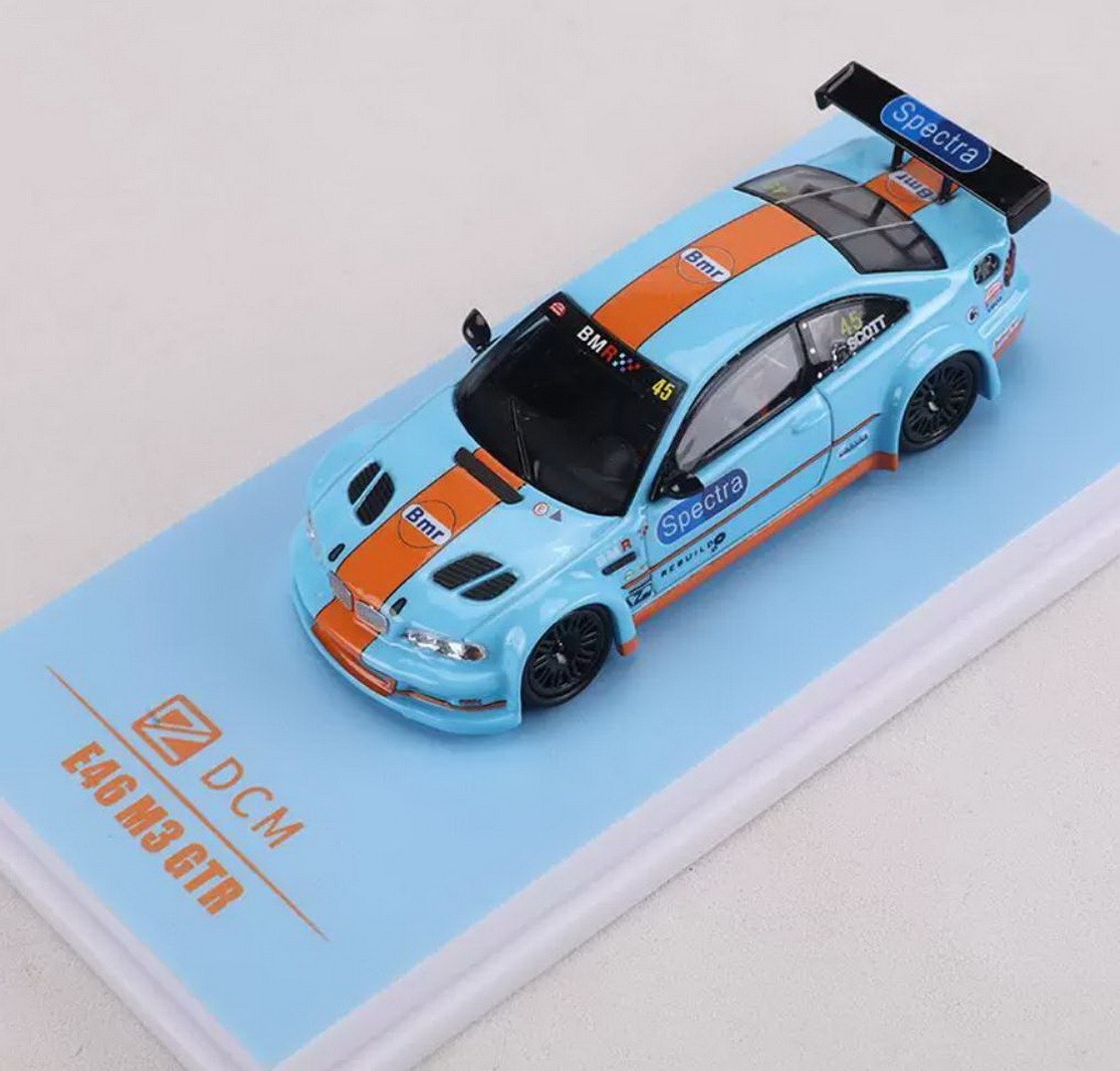 DCM 1/64 Scale BMW M3 E46 GTR Gulf Diecast Car Model Collection Toy