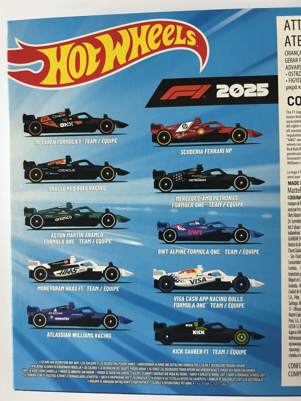 New 🔥 Hot Wheels Formula 1 2025 Racing Team 10-Pack New Ferrari F1🔥