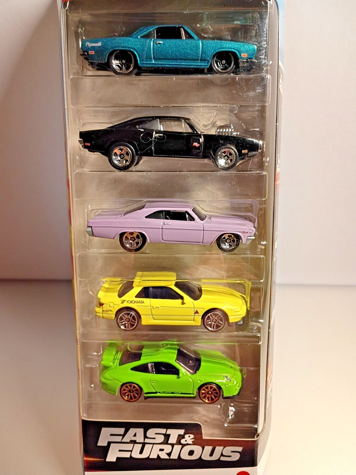 HOT WHEELS FAST & FURIOUS 5 PACK DODGE CHARGER IMPALA PORSCHE BARRACUDA NISSAN