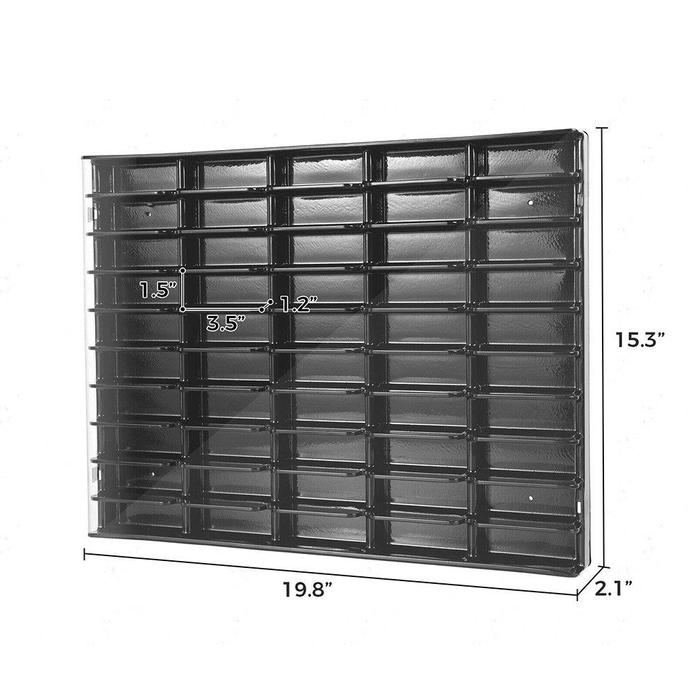 Acrylic Display Case for HW 1/64 Diecast Car Matchbox Toy Storage Shelf 50-Grid