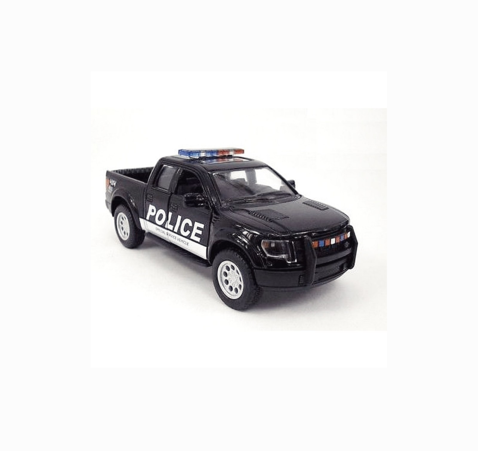 5365DP Kinsmart 2013 Ford F-150 Raptor Police1:46 Diecast Truck 5 inch Black