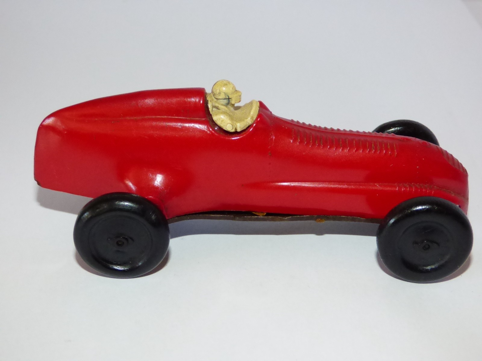 Maserati GP car wind-up elastic band powered red 110 mm long, plastic body