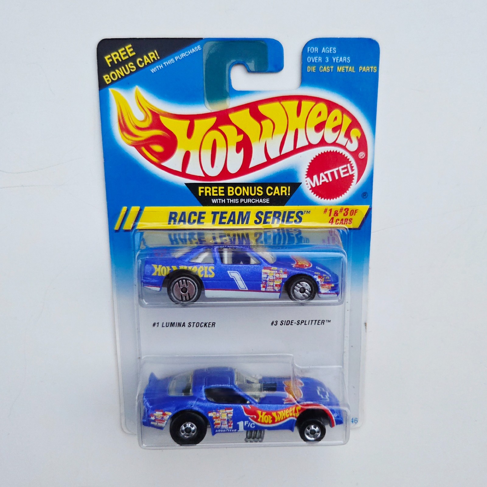 1994 Hot Wheels Race Team Series #1 Lumina Stocker #3 Side Splitter Die Cast Car