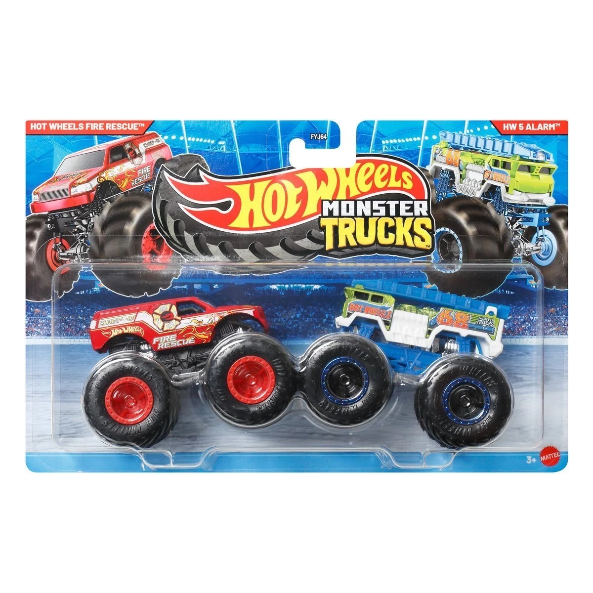 Hot Wheels – Monster Trucks Demo Doubles Fire Rescue vs HW 5 Alarm (BBJLV86)