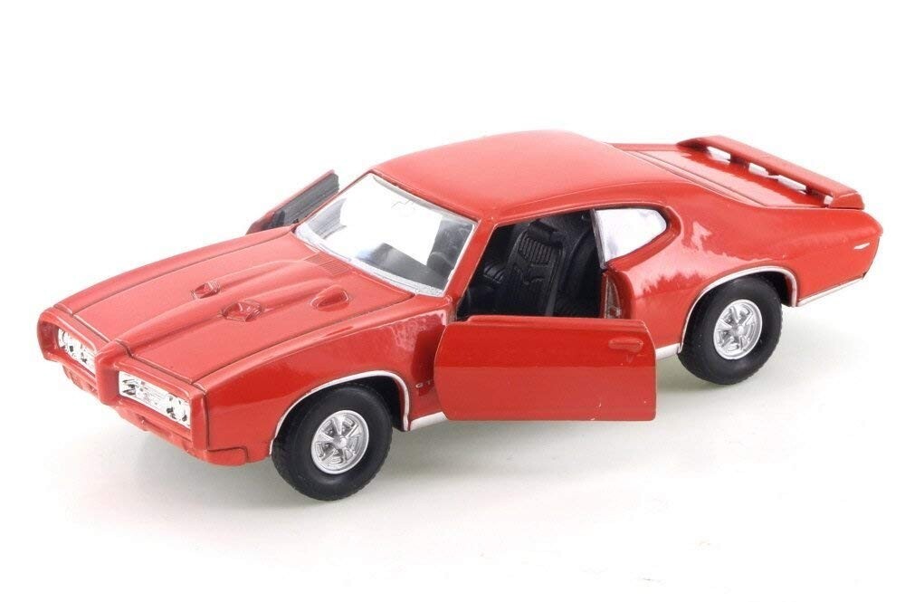 1969 Pontiac GTO Orange 4.5″ Diecast Model Pull Back – Welly – 43714OR