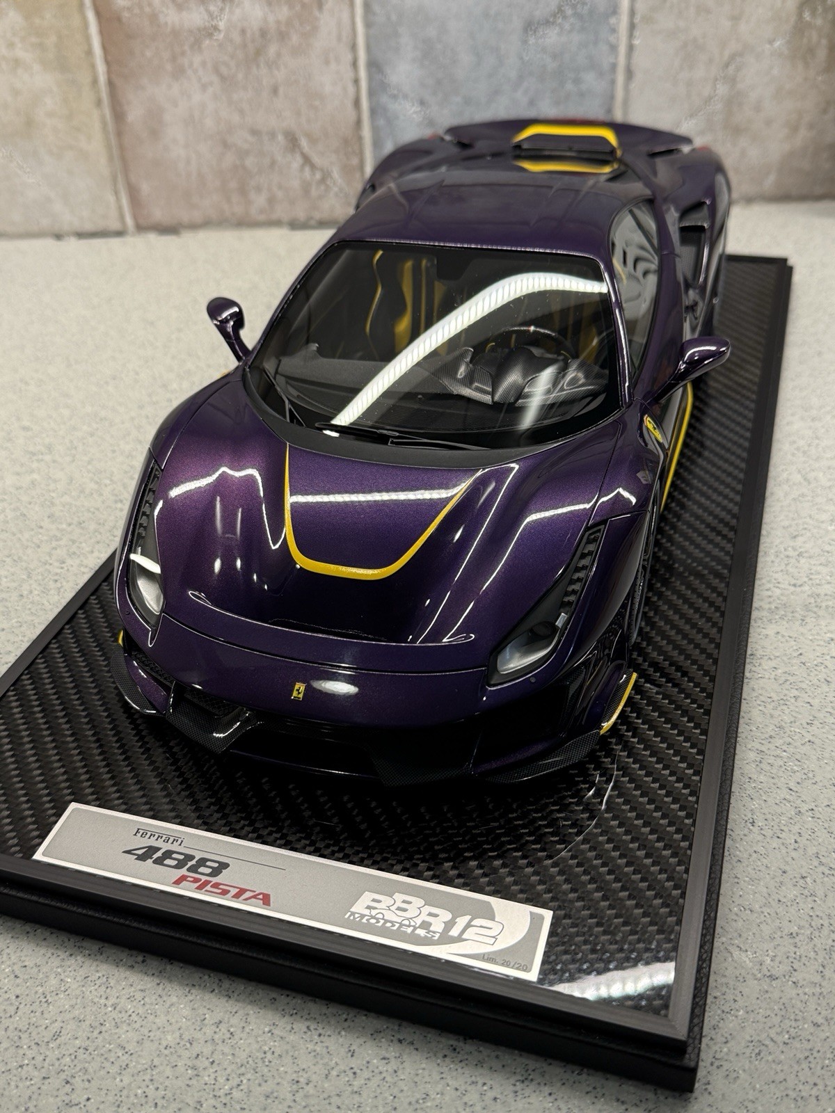 1/12 BBR1213DU. Ferrari 488 Pista. Hong Kong Violet. Limited 20 Pieces. 20/20