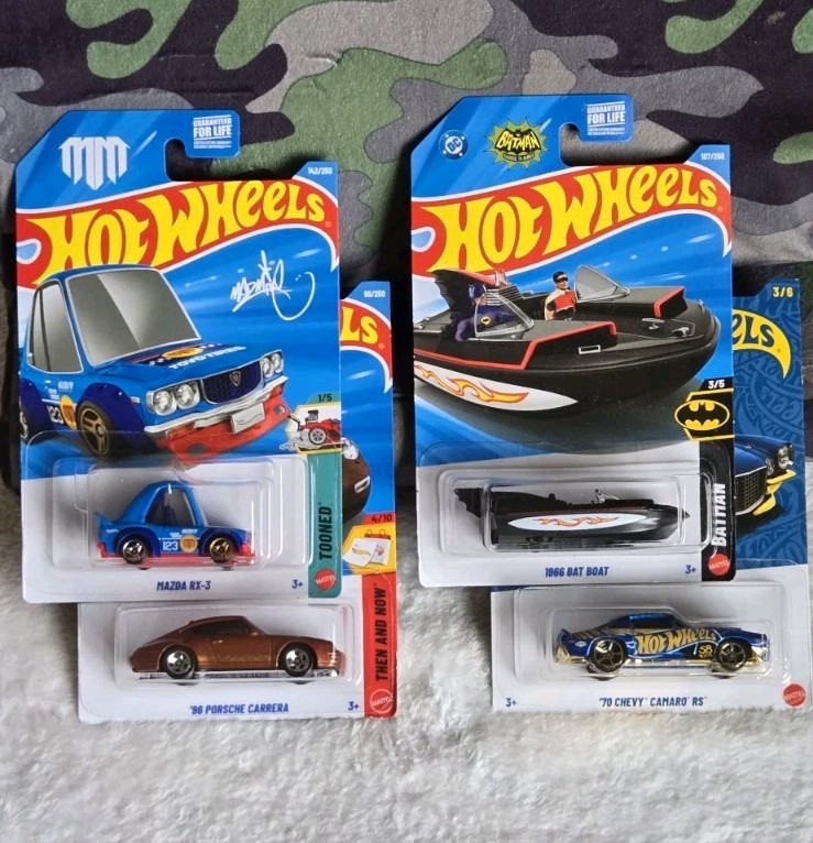Hot Wheels 2026 Lot of (4) Porsche Chevy Mazda Batman Cars 1:64 NIP New Sealed