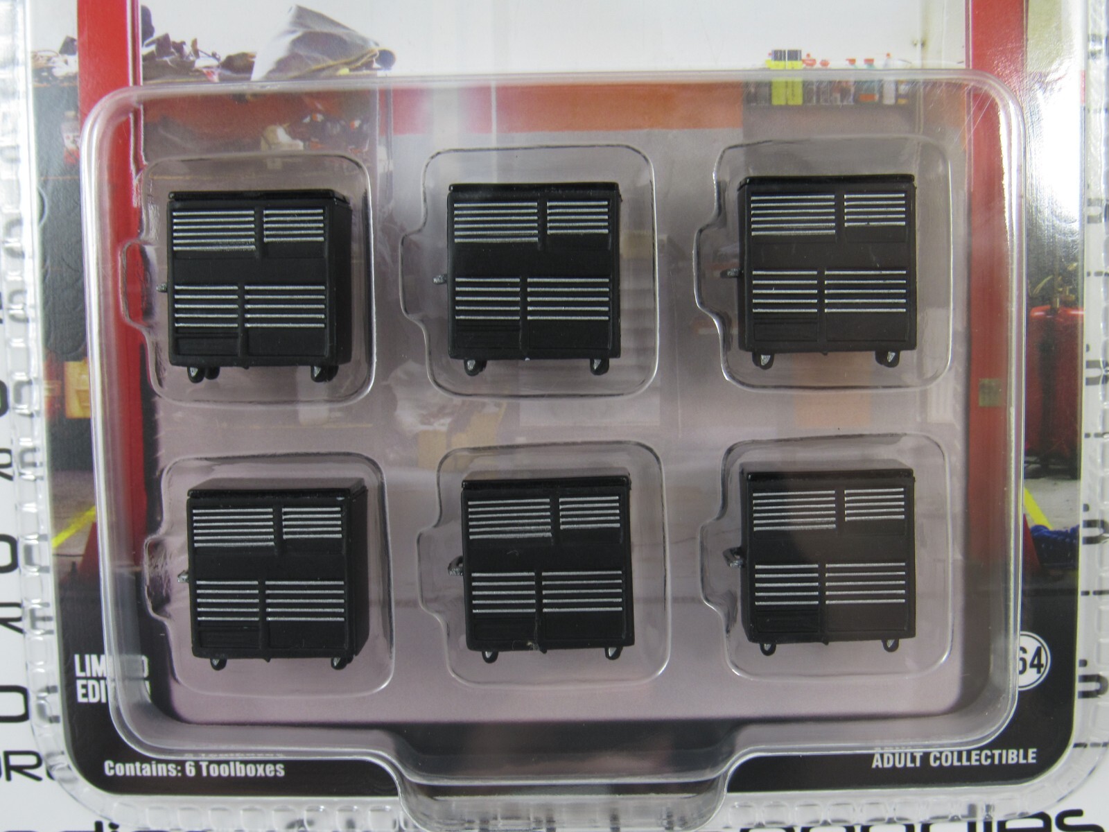 2024 Greenlight 1:64 Midnight Drags Diorama Set of (6) GARAGE TOOLBOX BOXES