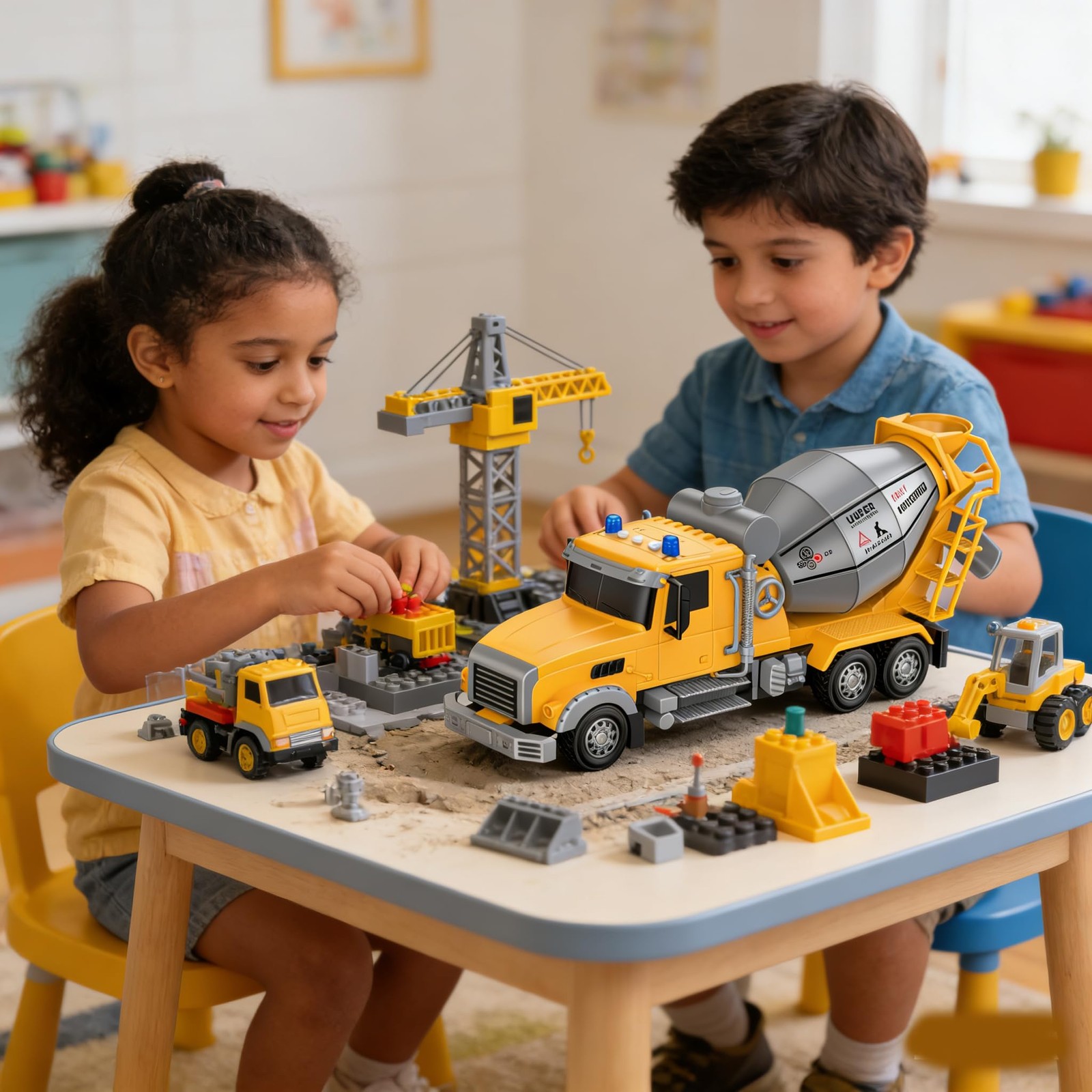 14 Inch Large Mixer Truck with Sounds,Toys for 3 4 5 6 7 8 Years Old Boys,Boy…
