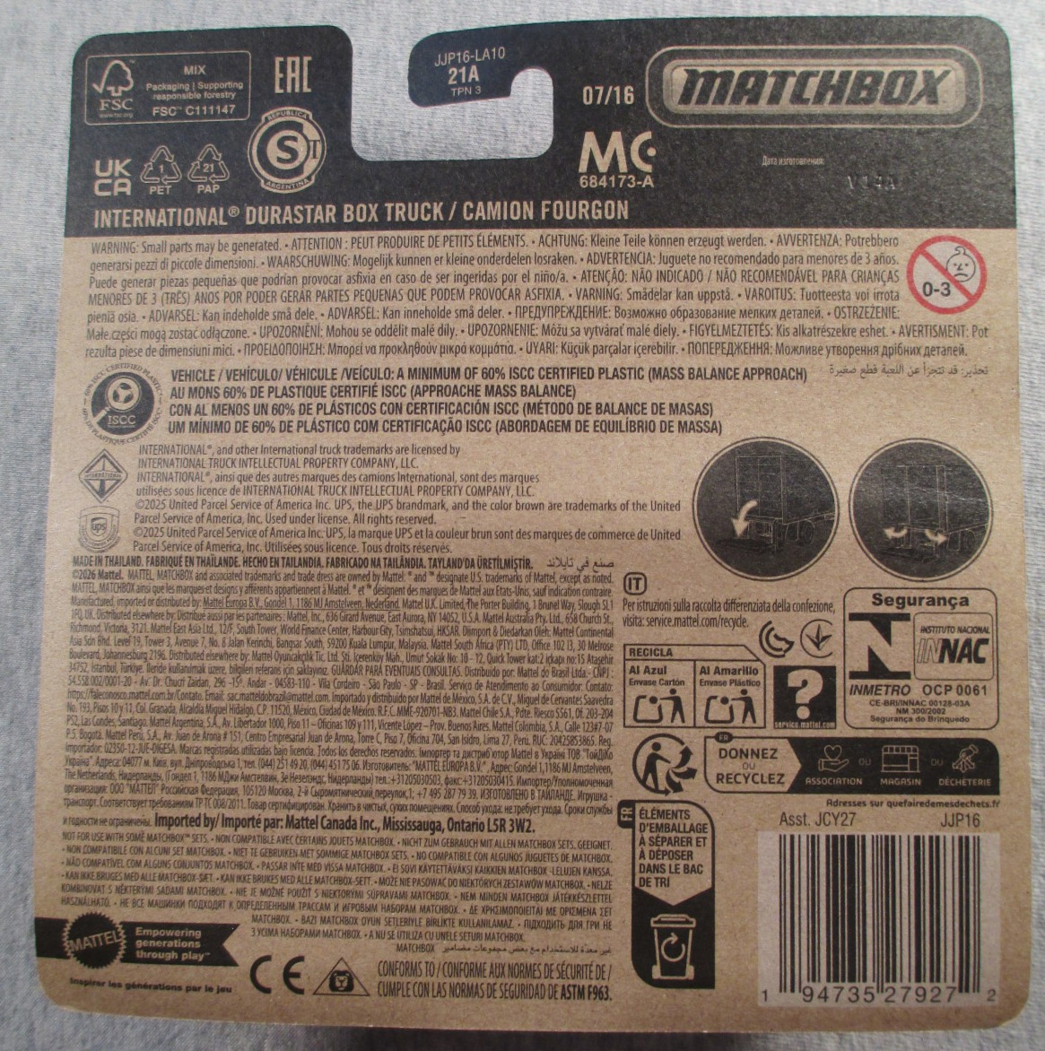 UPS International Durastar Box Truck – Sealed – 2026 Martchbox Working Rigs