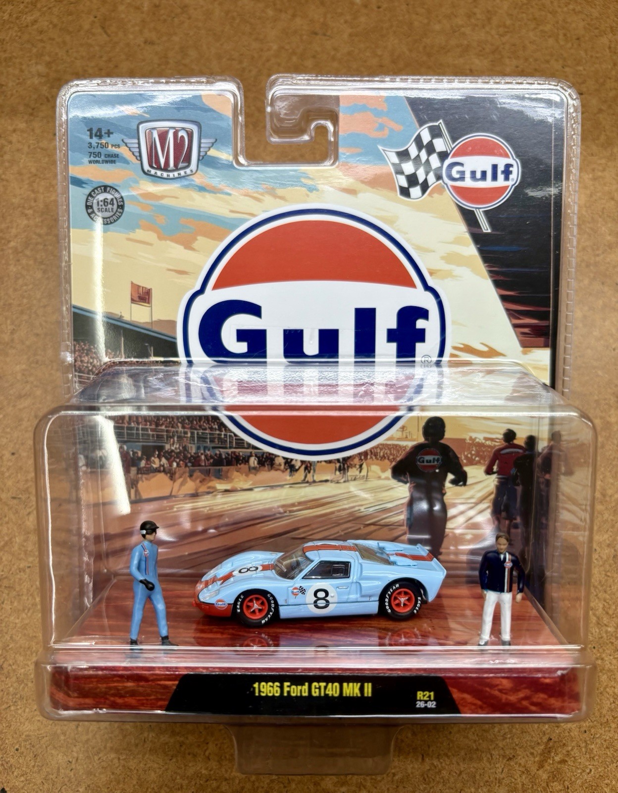 M2 Machines 1966 Ford GT40 MK II Gulf R21 26-02-1 Of 3,750 🩵💛