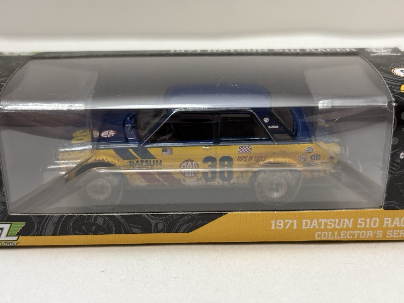 Greenlight 1971 Datsun 510 Racer MAC TOOLS EXCLUSIVE Collector’s Series Yellow