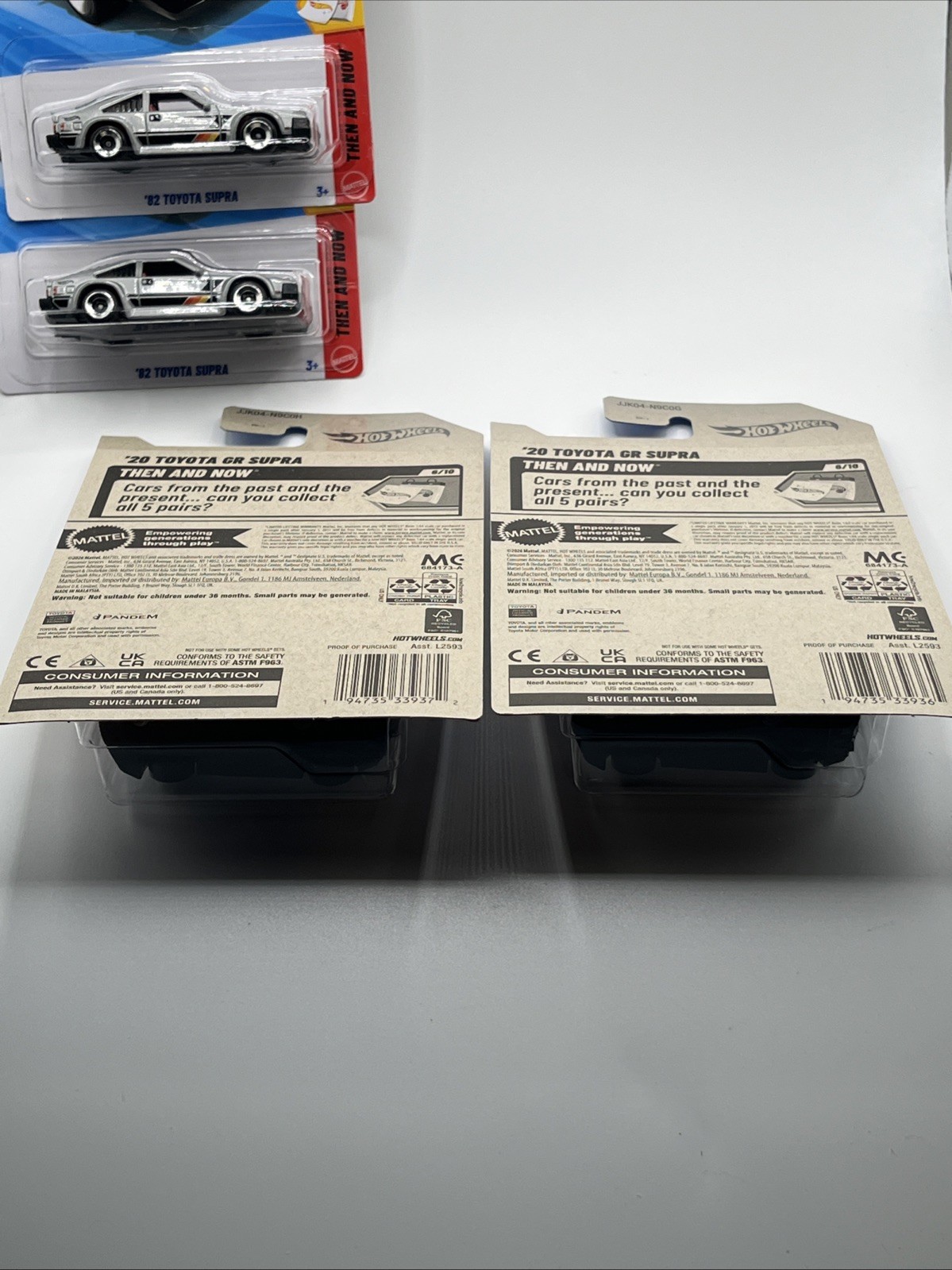 Hot Wheels ‘82 & ‘20 TOYOTA GR SUPRA Silver Lot of 4