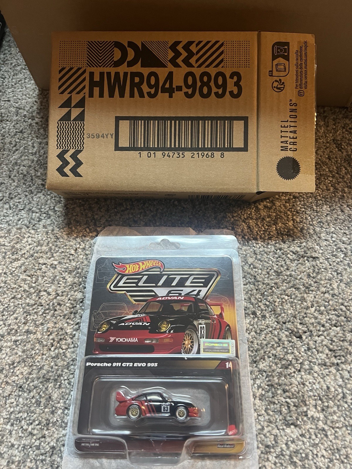 MATTEL HOT WHEELS ELITE 64 PORSCHE 911 GT2 EVO 993 HWR94-9893 *ST