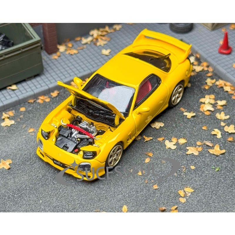 1/64 Scale JDM Mazda RX7 FD3S A-Spec Yellow Diecast Metal Car Model FH