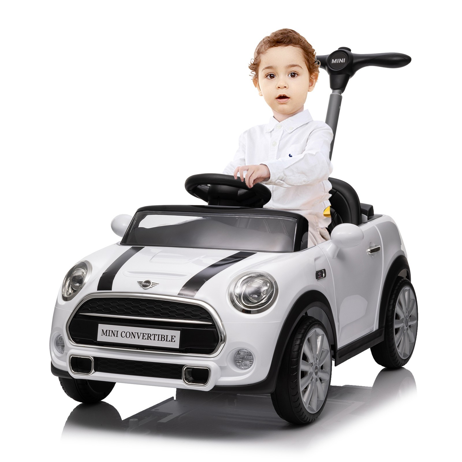 MINI Push Car for Toddlers-Adjustable Push Rod,Horn,Seat Belt for Kids 1-3 Years