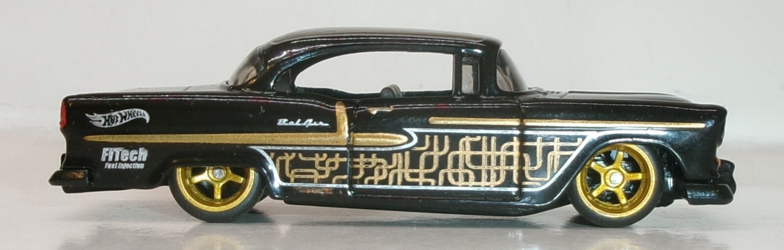 LOOSE 2025 HOT WHEELS 1:64 BLACK ’55 CHEVY BEL AIR WHEEL SWAP REAL RIDERS