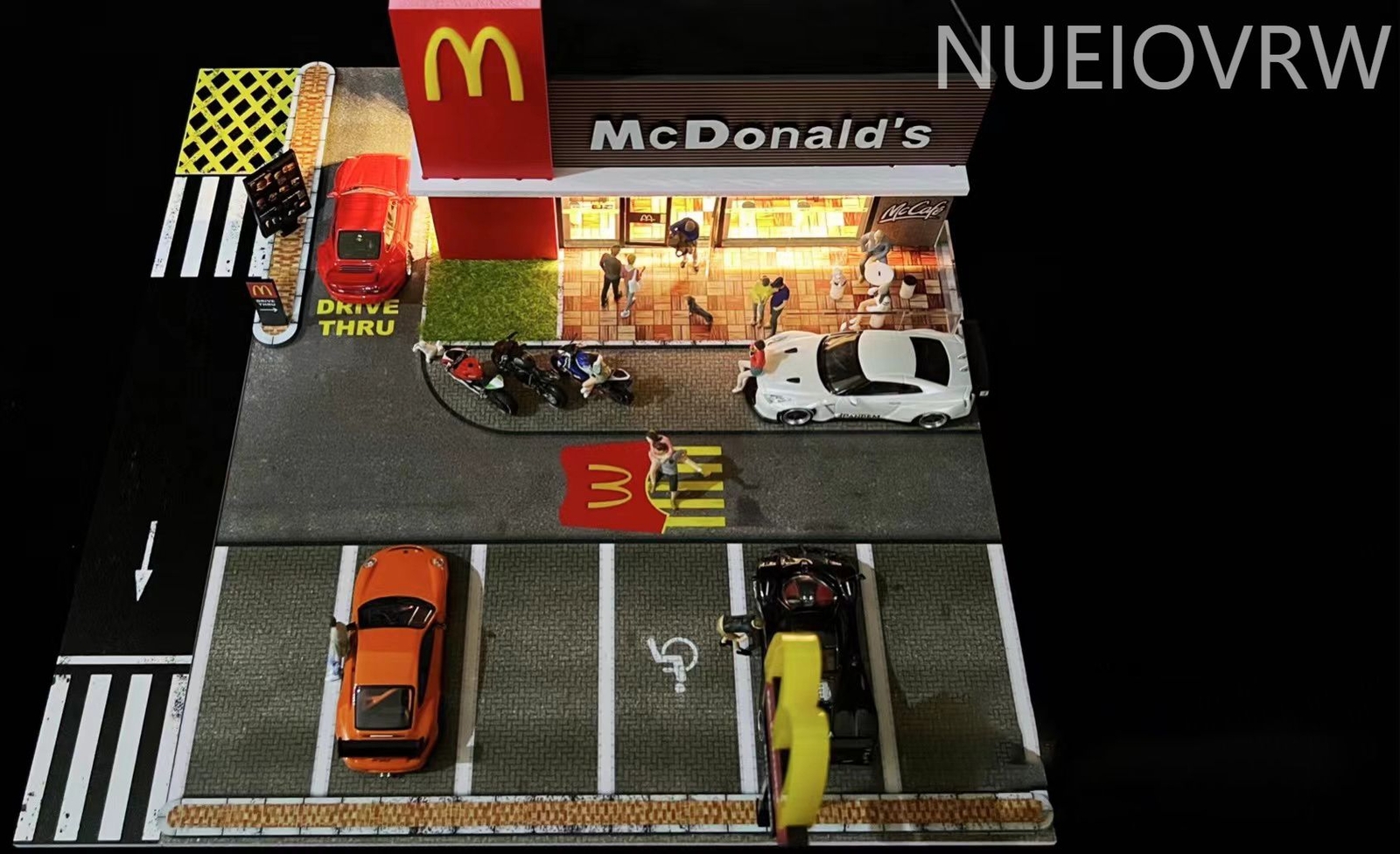 1/64 Scale Diorama Car Garage Model Backdrop Car Parking Lot Display Scene Model