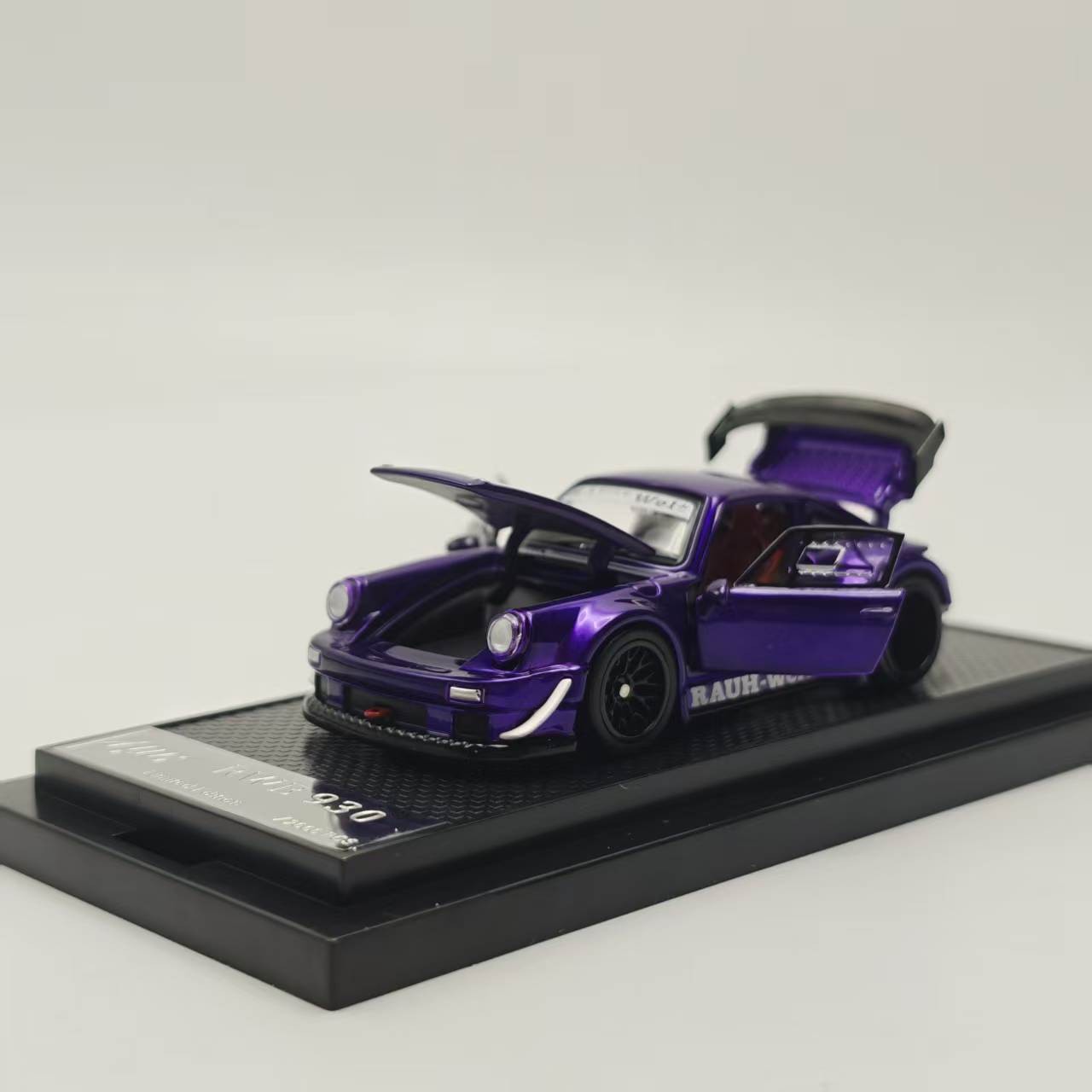 FG 1:64 Purple Porsche RWB 930 Sports Full Open Diecast Model Car Collection