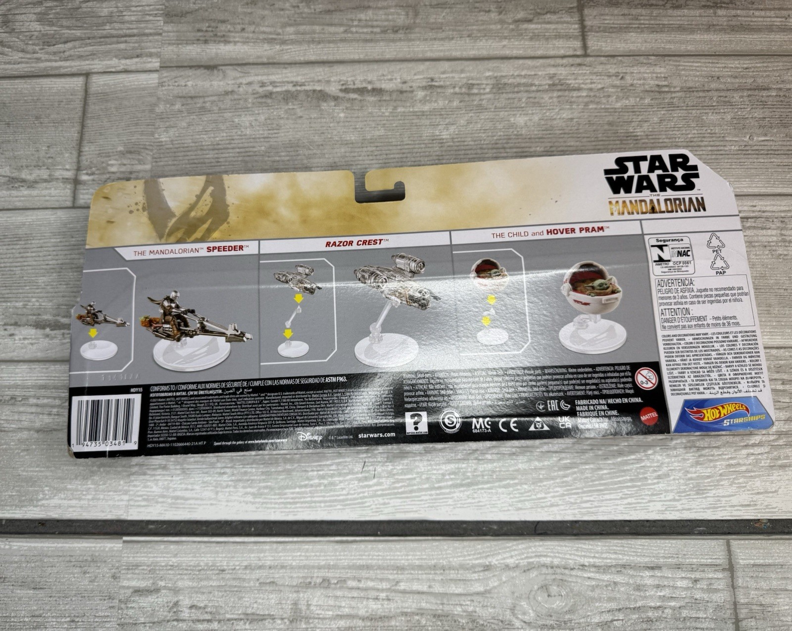 Hot Wheels Star Wars The Mandalorian Speeder/Razor Crest/The Child w/Hover Pram