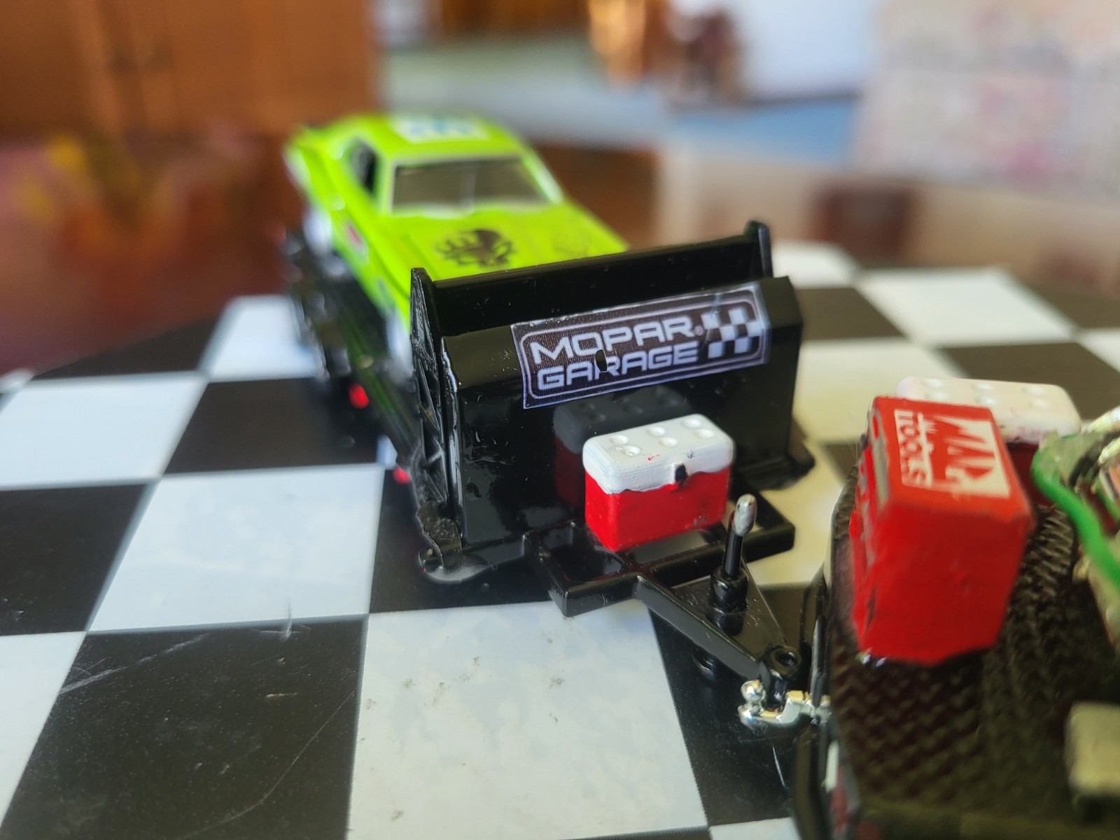 1:64 Greenlight Dually Drivers 2023 RAM 3500 Dually Flatbed & 71 Plym Duster 340