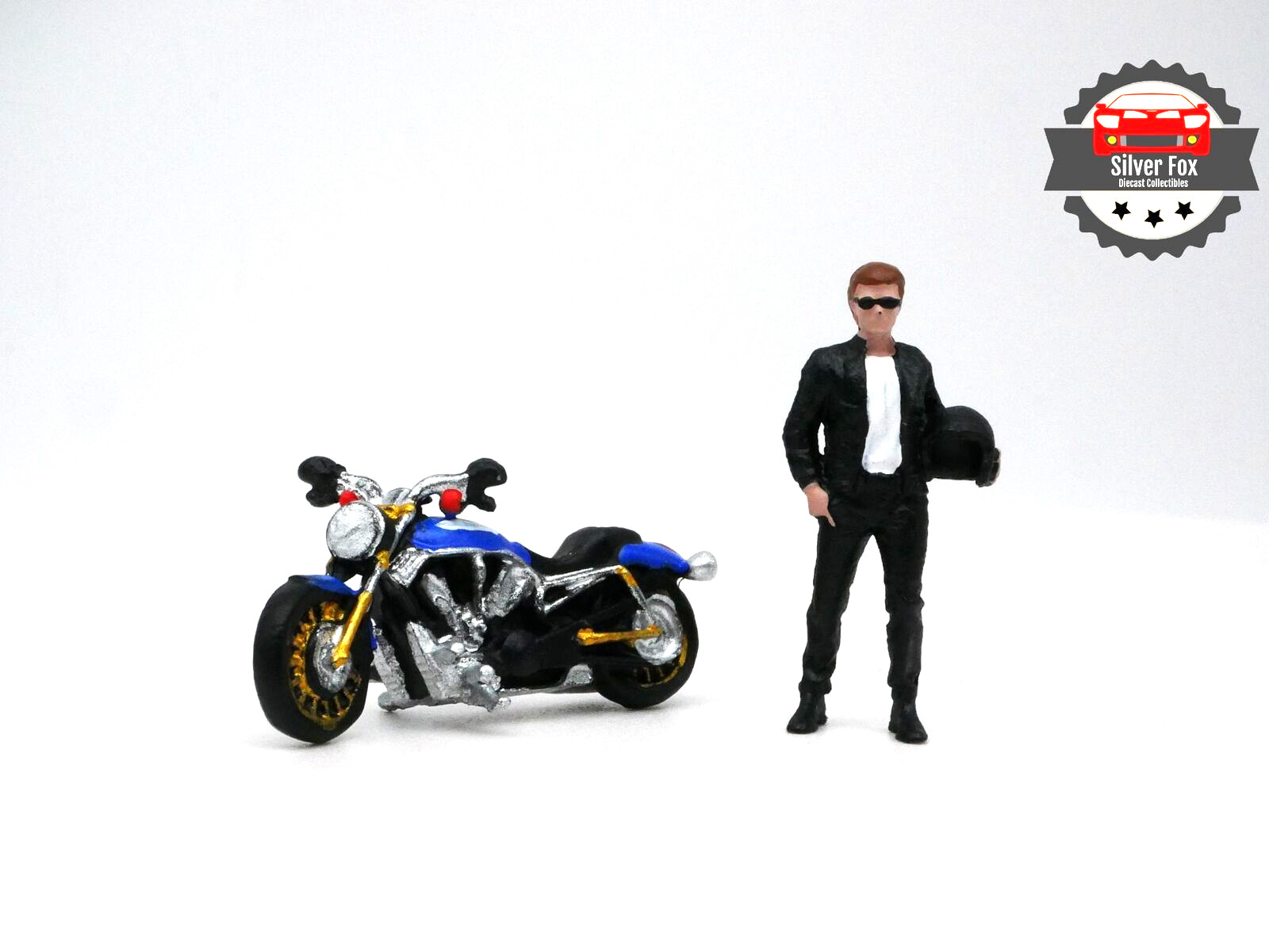 MOTORCYCLE RACING BLUE BLACK 1:64 SCALE DIECAST COLLECTORS MODEL CAR