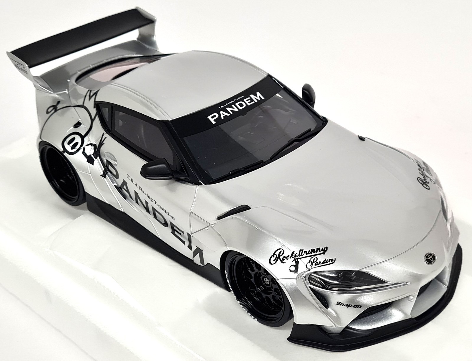 TopSpeed 1/18 – Toyota GR Supra Pandem V1.0 Silver Resin Scale Model Car
