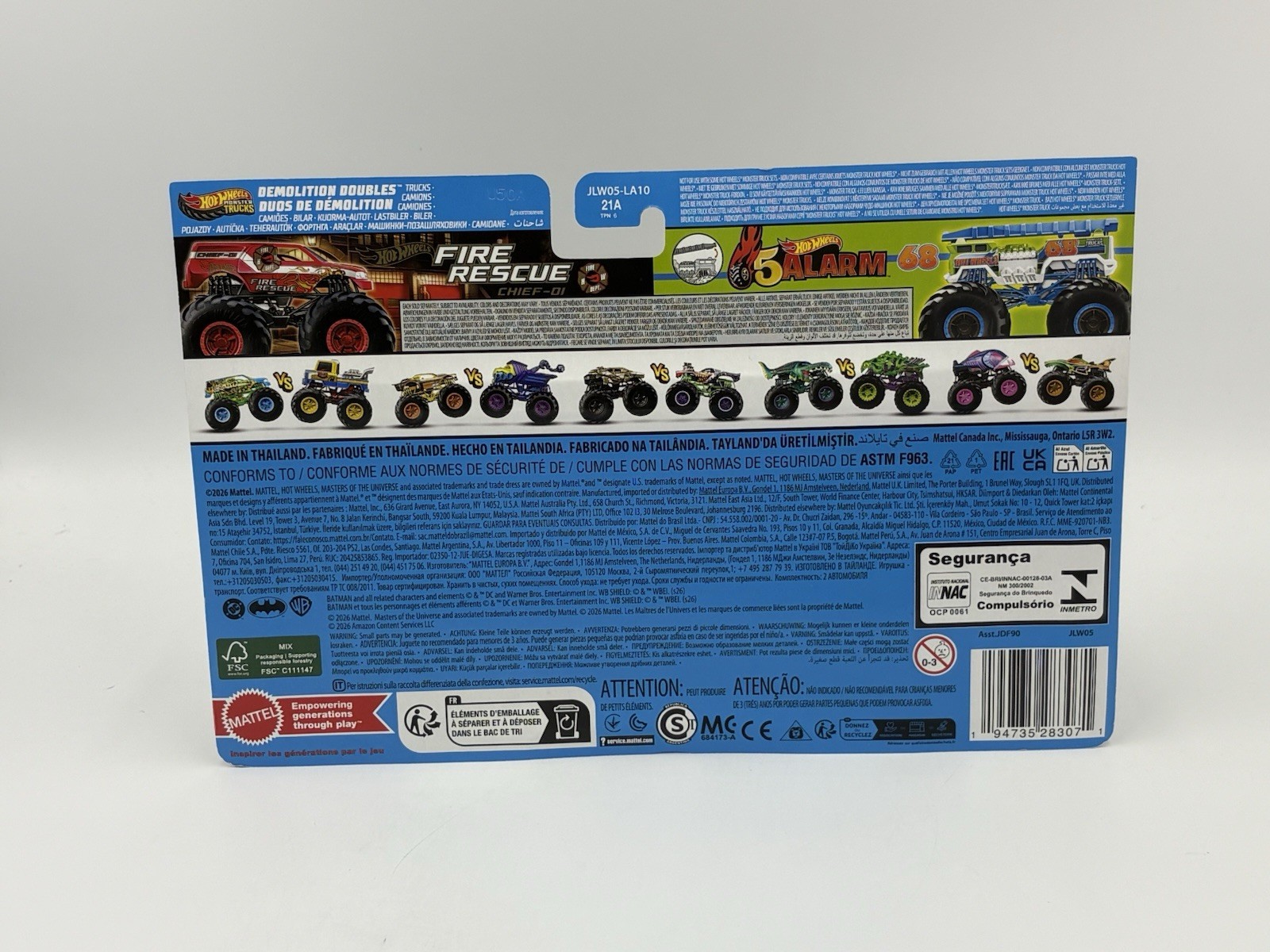 Hot Wheels Monster Trucks Hot Wheel Fire Rescue vs HW 5 Alarm Demolition Doubles
